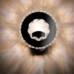 APPLIQUE DA PARETE IN CRISTALLO LED 14W ROTONDO ANELLO LAMPADA LUCE NATURALE 01702