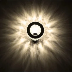 APPLIQUE DA PARETE IN CRISTALLO LED 14W ROTONDO ANELLO LAMPADA LUCE NATURALE 01702