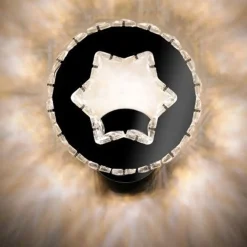 APPLIQUE DA PARETE IN CRISTALLO LED 15W TONDO CON STELLA LAMPADA LUCE NATURALE 01665