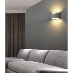 APPLIQUE DA PARETE IN GESSO VERNICIABILE DOPPIA LUCE G9 LAMPADA MODERNA GS-E14