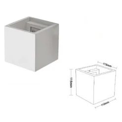 APPLIQUE DA PARETE IN GESSO A CUBO UP E DOWN VERNICIABILE LAMPADA G9 MODERNO GS-E15