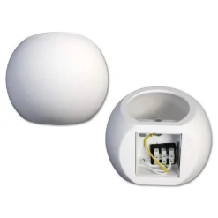 APPLIQUE DA PARETE IN GESSO TONDO UP E DOWN LAMPADA ATTACCO G9 VERNICIABILE E07