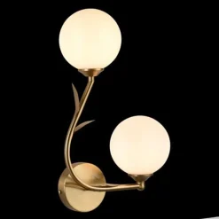 APPLIQUE DA PARETE IN METALLO DECORATIVA DESIGN NATURALE CON 2 SFERE ATTACCO G9 IP20 AQ65