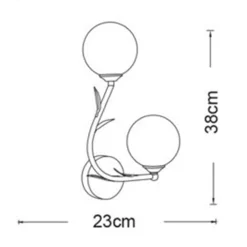 APPLIQUE DA PARETE IN METALLO DECORATIVA DESIGN NATURALE CON 2 SFERE ATTACCO G9 IP20 AQ65