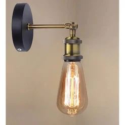 APPLIQUE DA PARETE LAMPADA VINTAGE INDUSTRIALE LUCE REGOLABILE PORTALAMPADA E27 13868