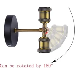 APPLIQUE DA PARETE LAMPADA VINTAGE INDUSTRIALE LUCE REGOLABILE PORTALAMPADA E27 13868