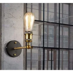 APPLIQUE DA PARETE LAMPADA VINTAGE INDUSTRIALE LUCE REGOLABILE PORTALAMPADA E27 13868
