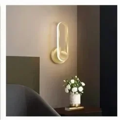 APPLIQUE DA PARETE LED 13 W OVALE VERTICALE ORIENTABILE ORO LUCE NATURALE 50346