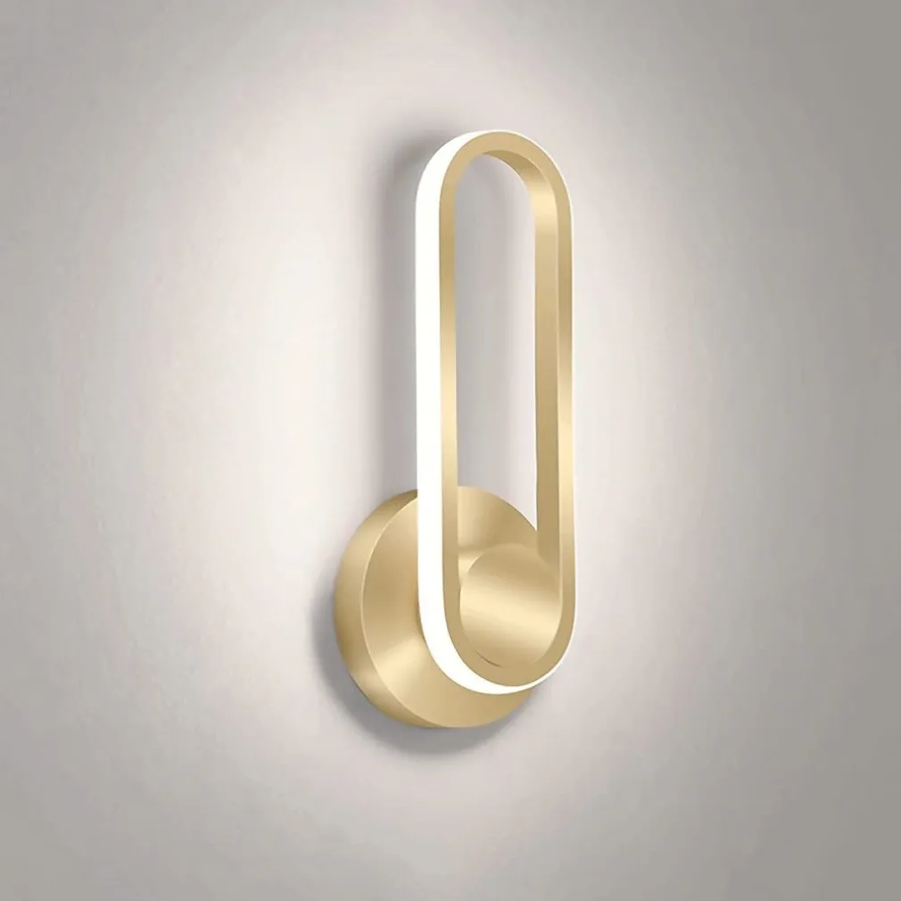 APPLIQUE DA PARETE LED 13 W OVALE VERTICALE ORIENTABILE ORO LUCE NATURALE 50346