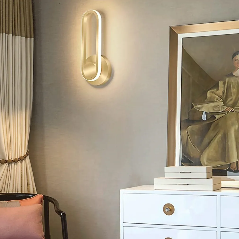 APPLIQUE DA PARETE LED 13 W OVALE VERTICALE ORIENTABILE ORO LUCE NATURALE 50346