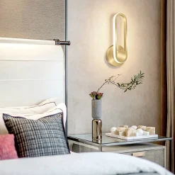 APPLIQUE DA PARETE LED 13 W OVALE VERTICALE ORIENTABILE ORO LUCE NATURALE 50346