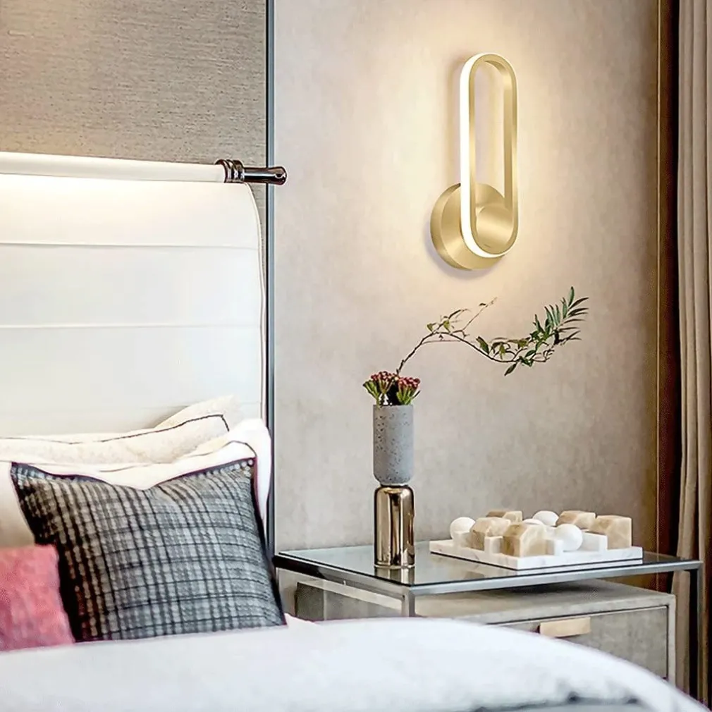 APPLIQUE DA PARETE LED 13 W OVALE VERTICALE ORIENTABILE ORO LUCE NATURALE 50346