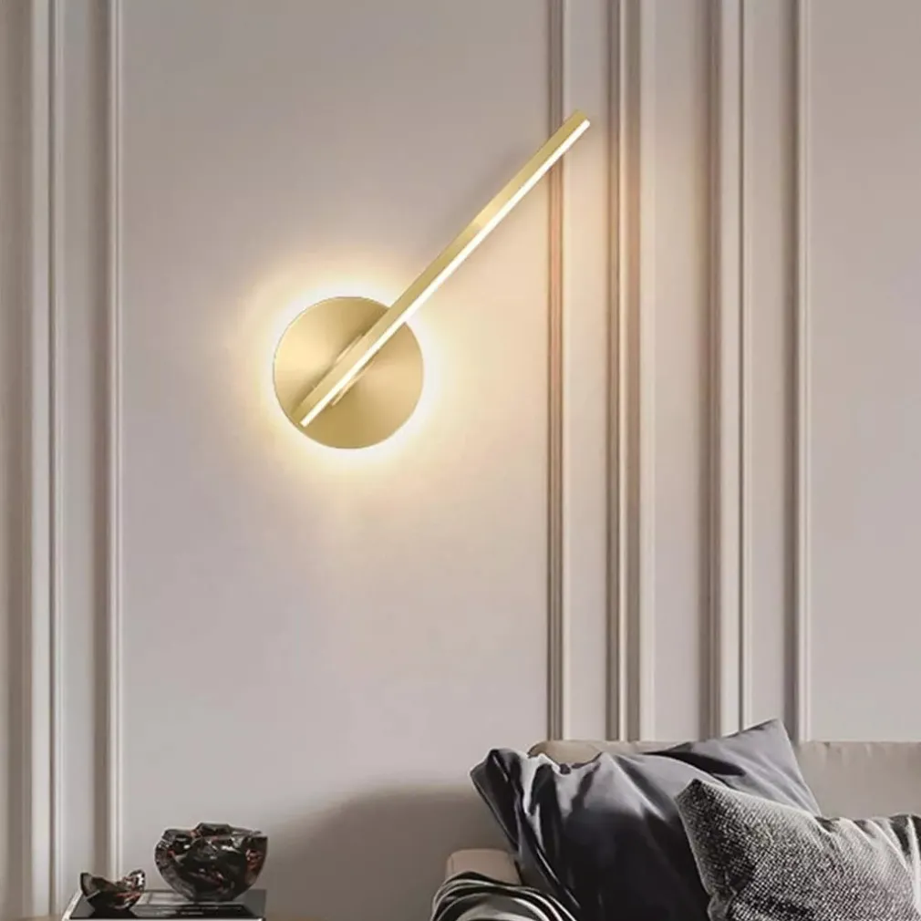 APPLIQUE DA PARETE LED 13 W LINEARE ORIENTABILE ORO LAMPADA LUCE NATURALE 50384