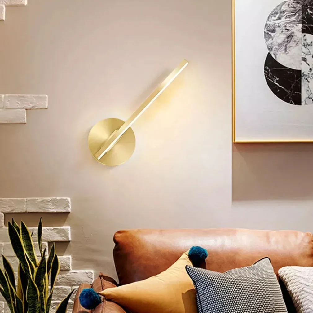 APPLIQUE DA PARETE LED 13 W LINEARE ORIENTABILE ORO LAMPADA LUCE NATURALE 50384