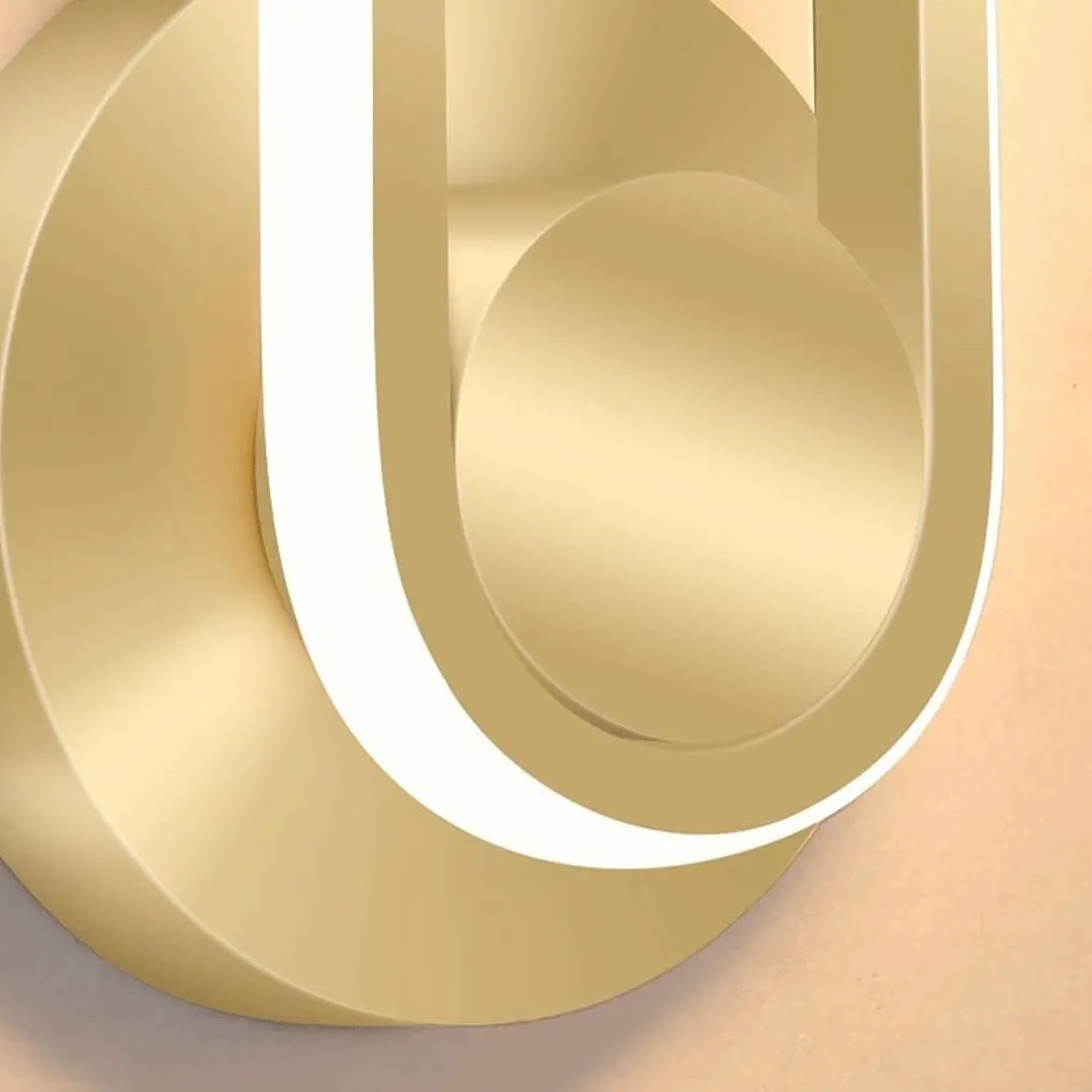 APPLIQUE DA PARETE LED 13 WATT OVALE VERTICALE ORIENTABILE ORO LUCE FREDDA 50353