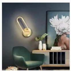 APPLIQUE DA PARETE LED 13 WATT OVALE VERTICALE ORIENTABILE ORO LUCE FREDDA 50353