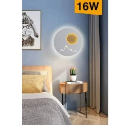 APPLIQUE DA PARETE LED MODERNA RETROILLUMINATO TONDO 16W 3 TONALITÀ LUCE E48-B3C
