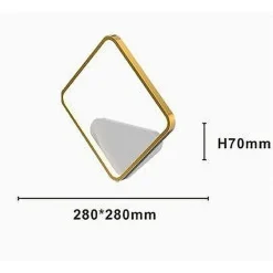 APPLIQUE DA PARETE LED 12W QUADRATO ORO LAMPADA MODERNO MINIMAL LUCE 4000K 71279