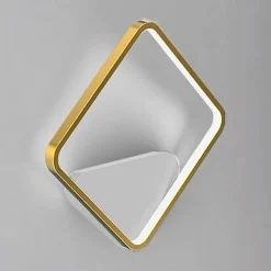 APPLIQUE DA PARETE LED 12W QUADRATO ORO LAMPADA MODERNO MINIMAL LUCE 6500K 71286