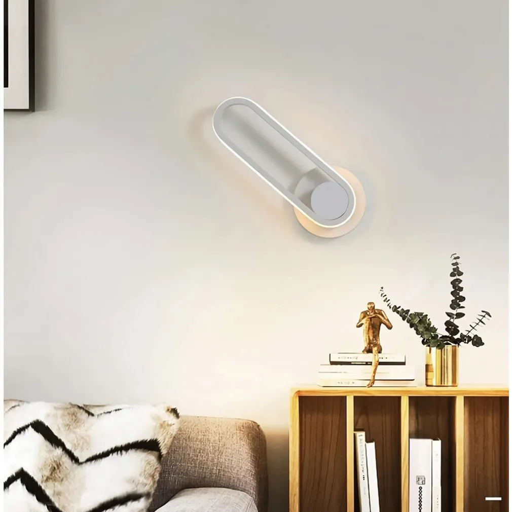 APPLIQUE DA PARETE LED 13W OVALE VERTICALE ORIENTABILE BIANCO LUCE NATURALE 50322