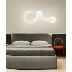 APPLIQUE DA PARETE LED 20WATT ONDULATO MODERNO LAMPADA 3 MODALITÀ DI LUCE E12-3C