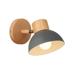 APPLIQUE DA PARETE MODERNO IN LEGNO METALLO PARALUME ORIENTABILE ATTACCO E27 IP20 AQ40