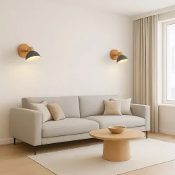 APPLIQUE DA PARETE MODERNO IN LEGNO METALLO PARALUME ORIENTABILE ATTACCO E27 IP20 AQ40