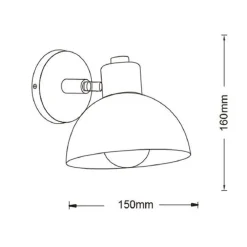 APPLIQUE DA PARETE MODERNO IN LEGNO METALLO PARALUME ORIENTABILE ATTACCO E27 IP20 AQ40