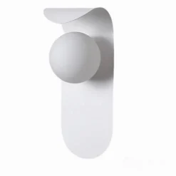 APPLIQUE DA PARETE MODERNO LAMPADA DECORATIVA IN METALLO CON SFERA VETRO G9 AQ46