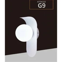 APPLIQUE DA PARETE MODERNO LAMPADA DECORATIVA IN METALLO CON SFERA VETRO G9 AQ46