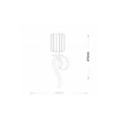 APPLIQUE DA PARETE NERO ATTACCO E14 LAMPADA MURO PARALUME IN VETRO METALLO E36-1