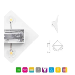 APPLIQUE DA PARETE PER INTERNI CON LED A LUCE BIANCA NATURALE 4000K IN ALLUMINIO