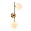 APPLIQUE DA PARETE STRUTTURA IN METALLO BRONZO MINIMAL CON ATTACCO G9 2 SFERE OPACHE AQ41