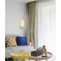 APPLIQUE FOGLIA A PARETE 7 WATT LAMPADA ABAT JOUR LUCE FREDDA CALDA NATURALE E32