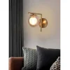 APPLIQUE G9 LAMPADA DA PARETE DESIGN RETRÒ IN METALLO VETRO ROTONDO BRONZO E79