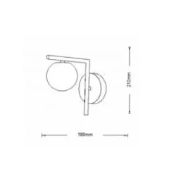 APPLIQUE G9 LAMPADA DA PARETE DESIGN RETRÒ IN METALLO VETRO ROTONDO BRONZO E79