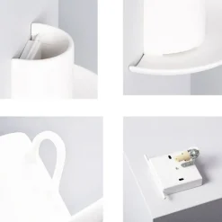 APPLIQUE GESSO A FORMA DI TAZZA DA CAFFÈ A PARETE VERNICIABILE ATTACCO G9 GS-E85