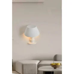 APPLIQUE IN GESSO A FORMA LUME A PARETE VERNICIABILE LUMETTO ATTACCO E14 GS-E84