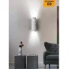 APPLIQUE IN GESSO A PARETE DOPPIA EMISSIONE LUCE 2XG9 CILINDRO TRAFORATO GS-E38