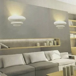 APPLIQUE IN GESSO DA PARETE VERNICIABILE LAMPADA DA MURO MODERNA ATTACCO G9 E46