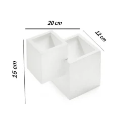 APPLIQUE IN GESSO MODERNO 2 CUBI A DOPPIA EMISSIONE LUCE CONTEMPORANEA G9 GS-E74