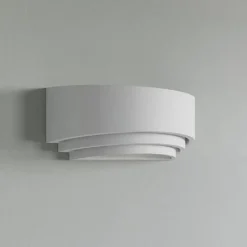 APPLIQUE IN GESSO ULTRA MODERNO MEZZA LUNA UP & DOWN LAMPADA ATTACCO R7S GS-E71