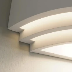 APPLIQUE IN GESSO ULTRA MODERNO MEZZA LUNA UP & DOWN LAMPADA ATTACCO R7S GS-E71