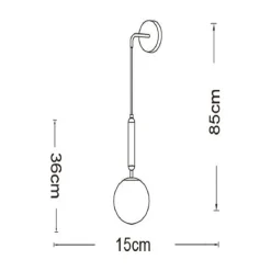 APPLIQUE LAMPADA A PARETE PENDENTE STILE CONTEMPORANEO CON ATTACCO G9 BRONZO INTERNO AQ56