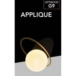 APPLIQUE LAMPADA DA INTERNO A PARETE IN STILE CONTEMPORANEO CON ATTACCO G9 NERO ORO AQ58