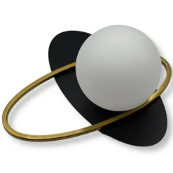 APPLIQUE LAMPADA DA INTERNO A PARETE IN STILE CONTEMPORANEO CON ATTACCO G9 NERO ORO AQ58