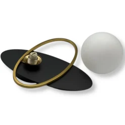 APPLIQUE LAMPADA DA INTERNO A PARETE IN STILE CONTEMPORANEO CON ATTACCO G9 NERO ORO AQ58