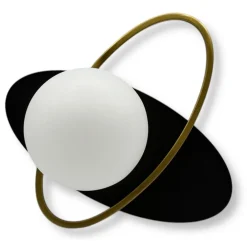 APPLIQUE LAMPADA DA INTERNO A PARETE IN STILE CONTEMPORANEO CON ATTACCO G9 NERO ORO AQ58