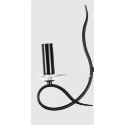 APPLIQUE LAMPADA DA PARETE A CANDELA E14 A SPIRALE SINGOLA NERO DESIGN ELEGANTE 00521