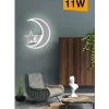 APPLIQUE LAMPADA STELLA E LUNA A LED MODERNA 11W TRE COLORAZIONE DI LUCE E47-3C